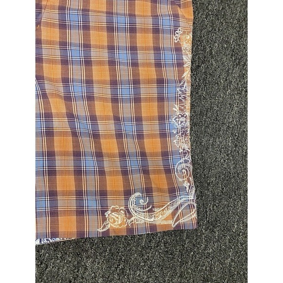 Robert Graham Casual Shorts Plaid Design Stitching Flip Cuffs Size 38 - Picture 3 of 7